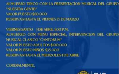 INVITACION ALMUERZOS SEMANASANTA